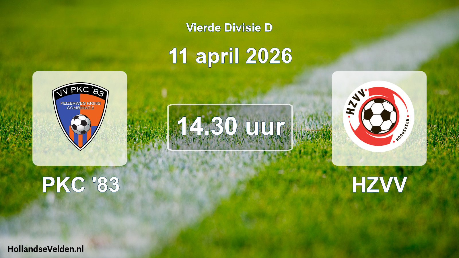 Geplande wedstrijd: PKC '83 - HZVV (11 april 2026)