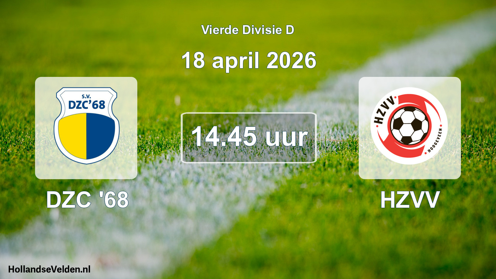 Geplande wedstrijd: DZC '68 - HZVV (18 april 2026)