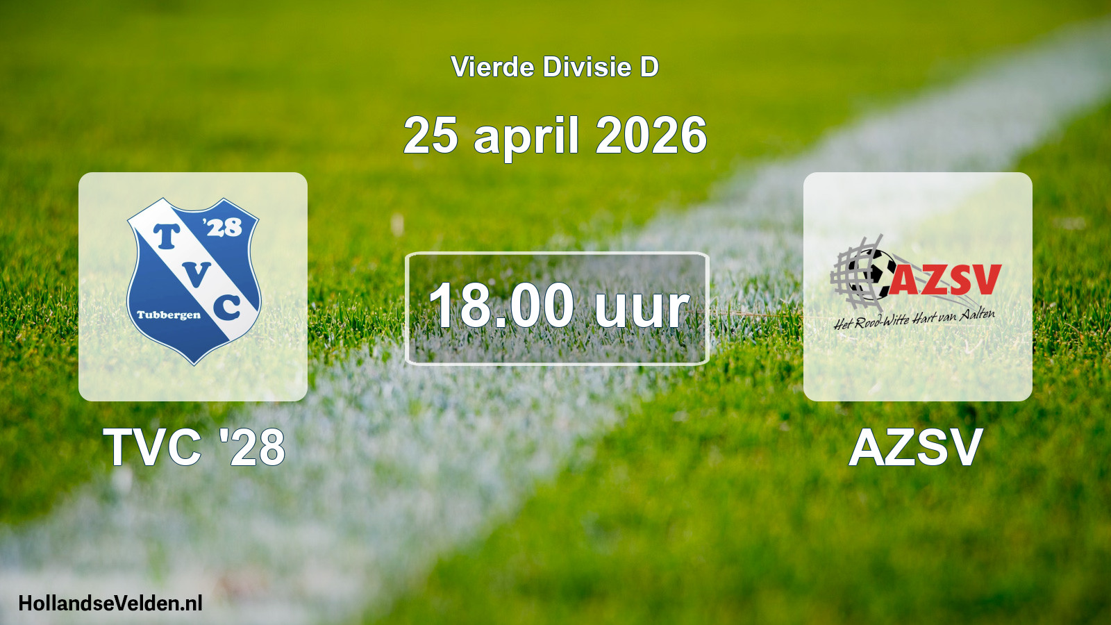 Geplande wedstrijd: TVC '28 - AZSV (25 april 2026)