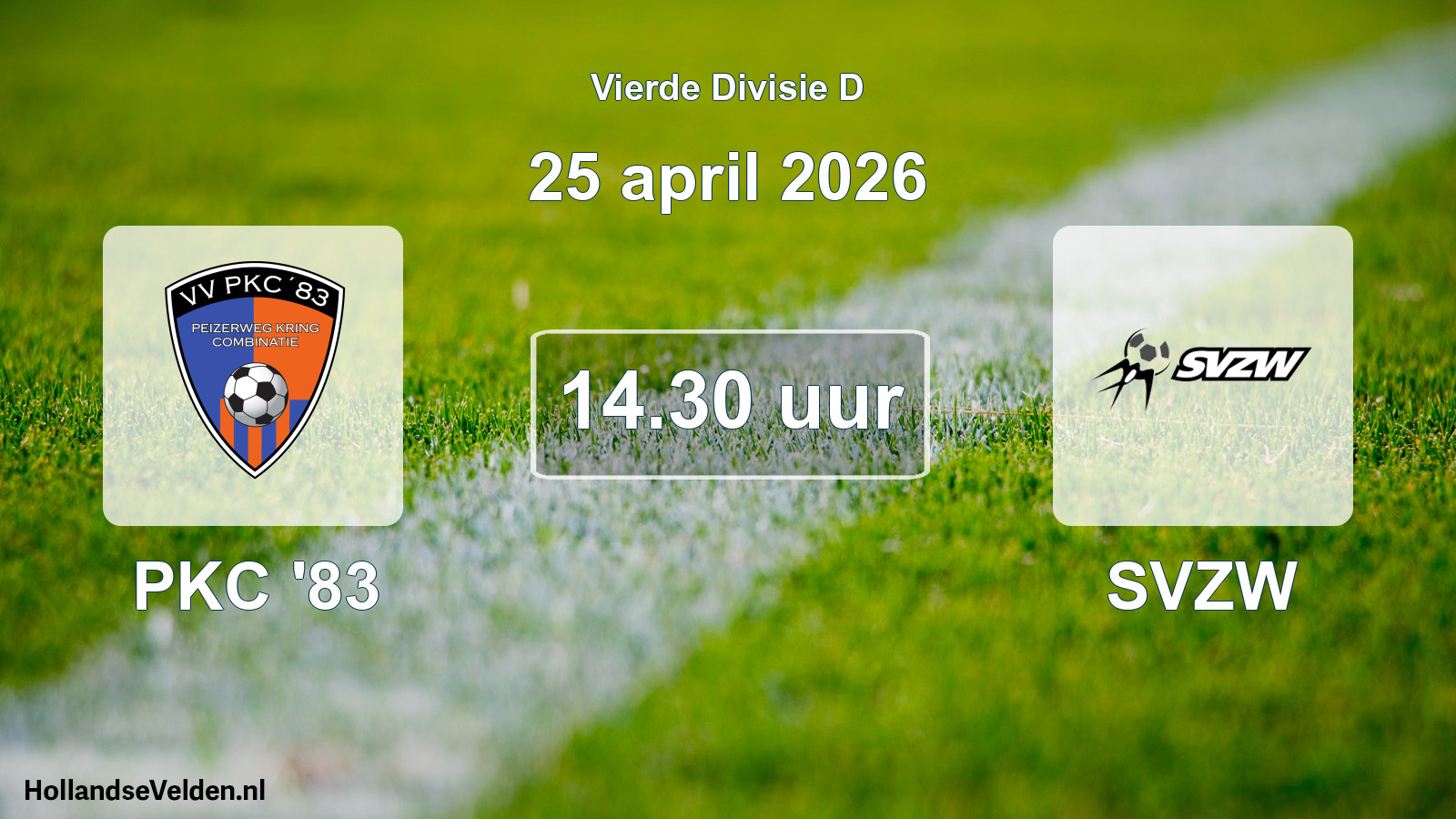 Geplande wedstrijd: PKC '83 - SVZW (25 april 2026)