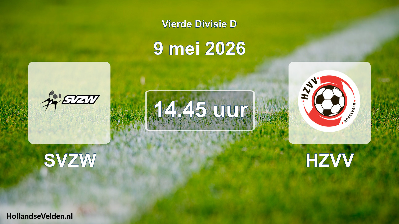 Geplande wedstrijd: SVZW - HZVV (9 mei 2026)