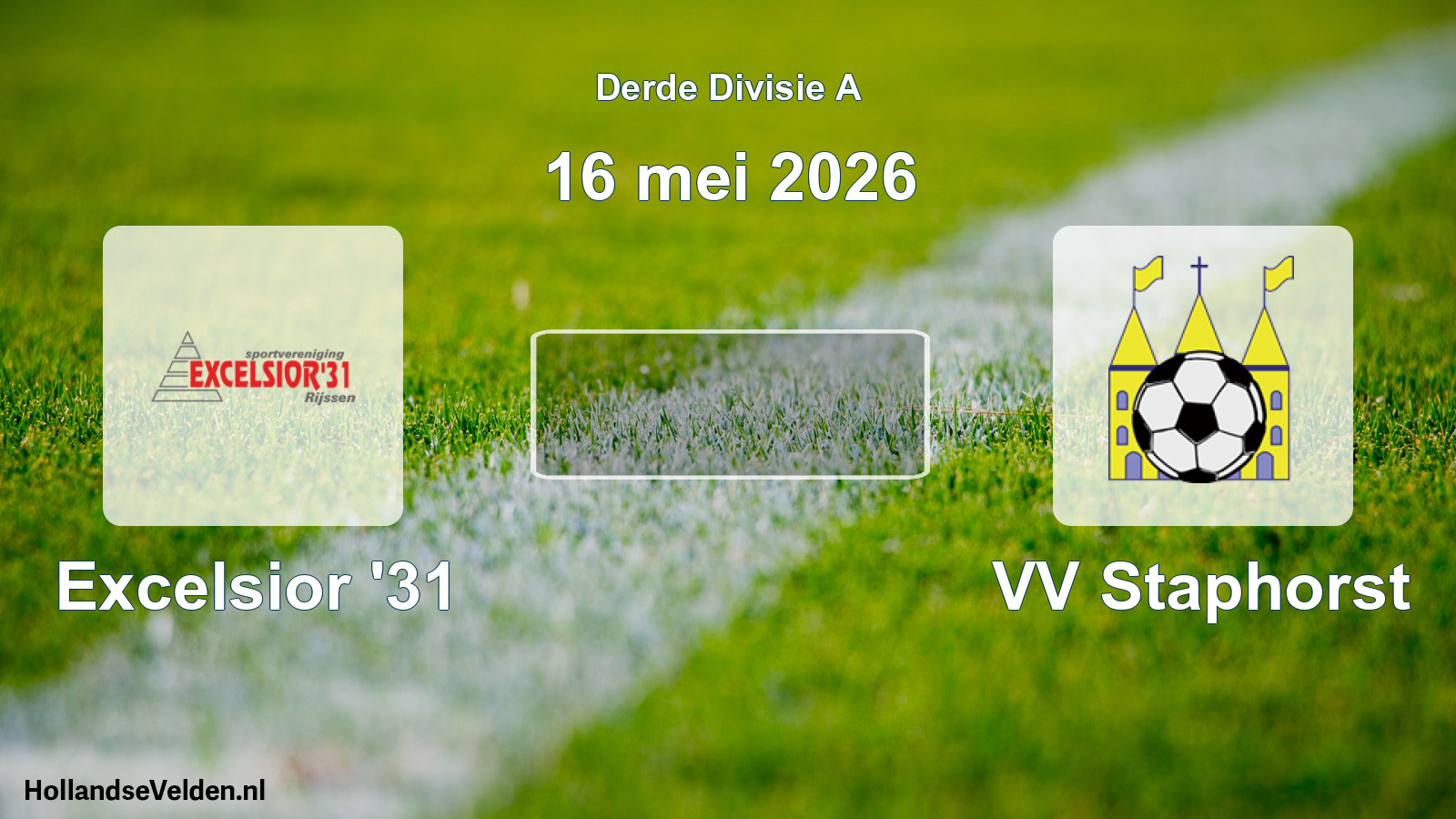 Geplande wedstrijd: Excelsior '31 - VV Staphorst (16 mei 2026)