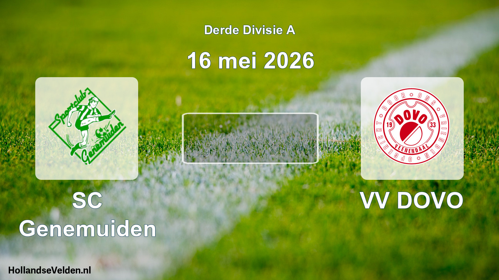 Geplande wedstrijd: SC Genemuiden - VV DOVO (16 mei 2026)