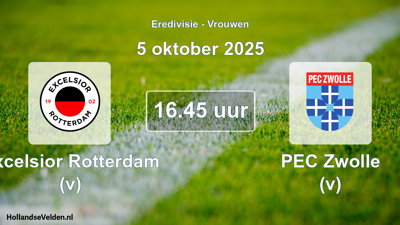 Geplande wedstrijd: Excelsior Rotterdam (v) - PEC Zwolle (v) (5 oktober 2025)