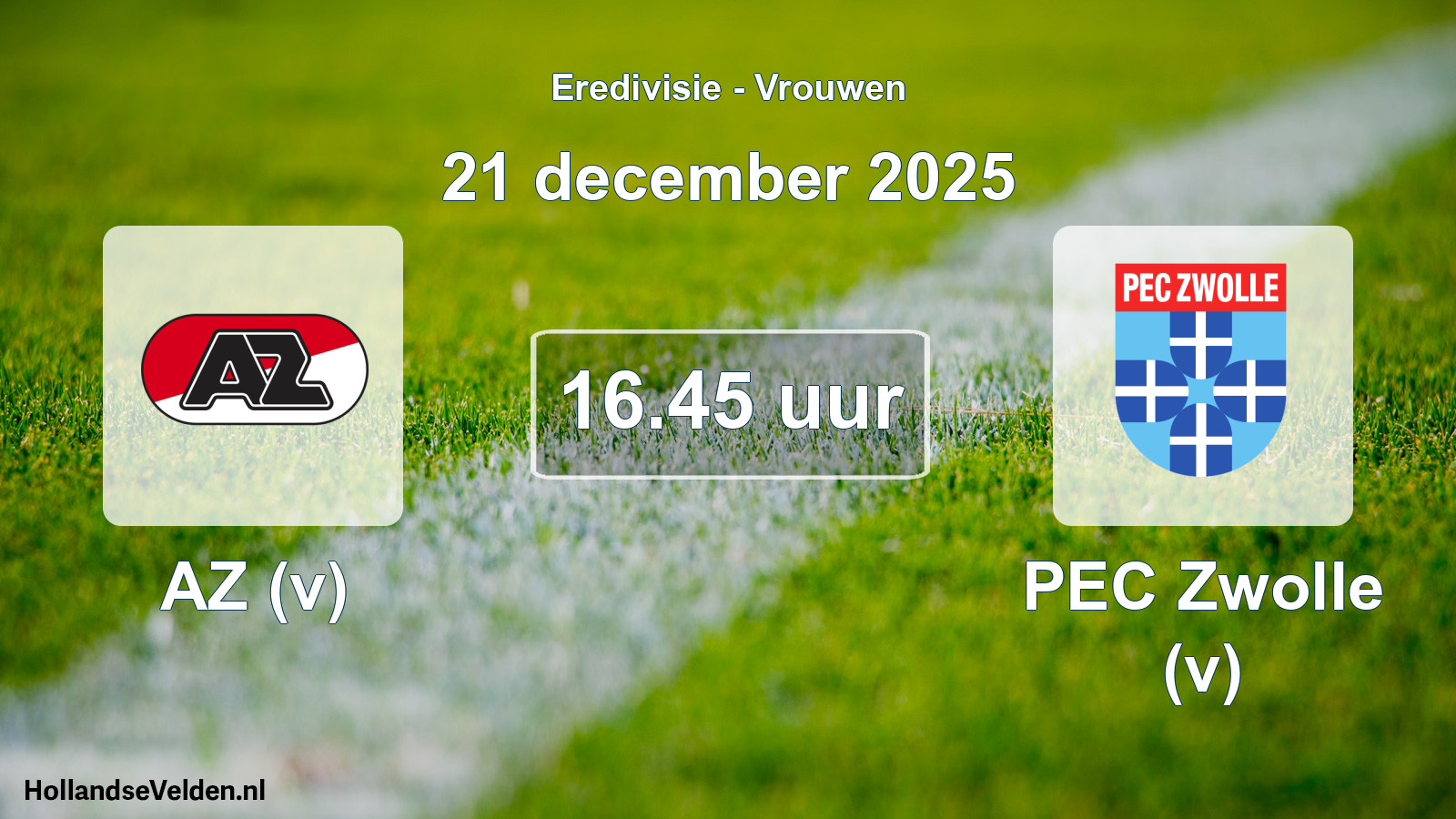 Geplande wedstrijd: AZ (v) - PEC Zwolle (v) (21 december 2025)