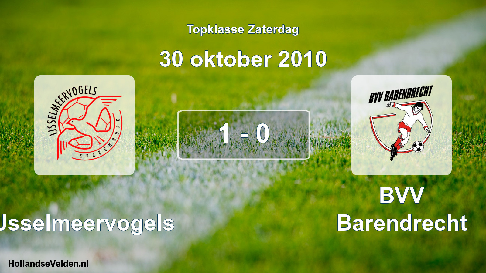 Gespeelde wedstrijd: IJsselmeervogels - BVV Barendrecht 1 - 0 (30 oktober 2010)