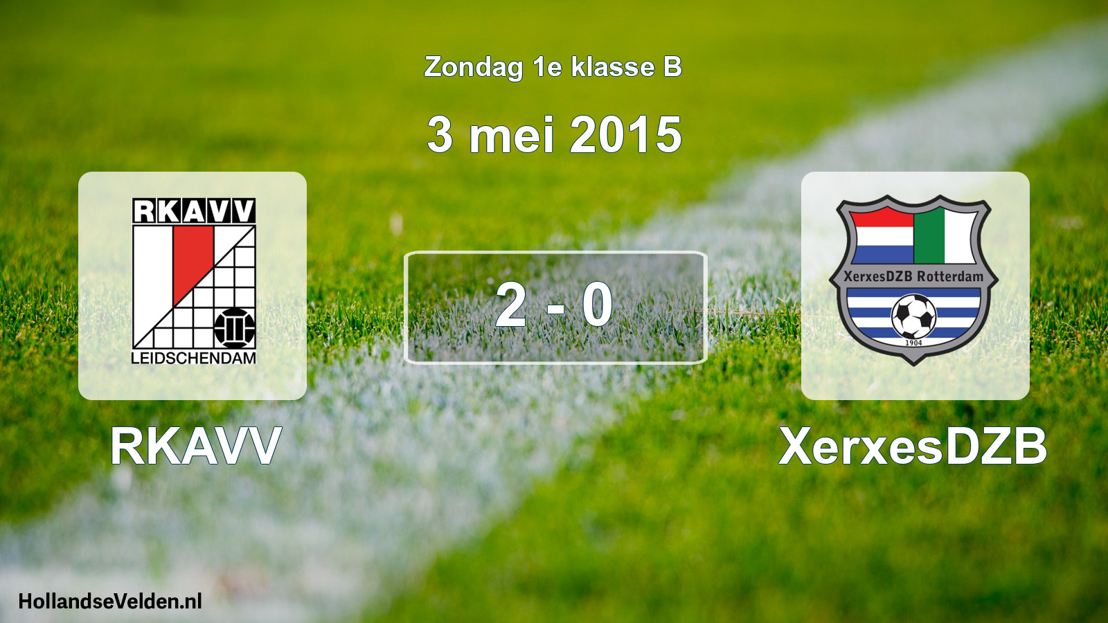 Gespeelde wedstrijd: RKAVV - XerxesDZB 2 - 0 (3 mei 2015)