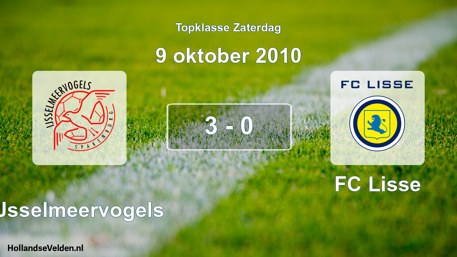 Gespeelde wedstrijd: IJsselmeervogels - FC Lisse 3 - 0 (9 oktober 2010)