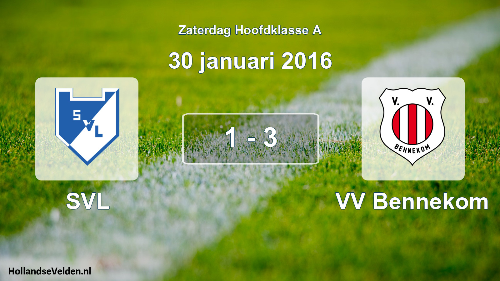 Gespeelde wedstrijd: SVL - VV Bennekom 1 - 3 (30 januari 2016)