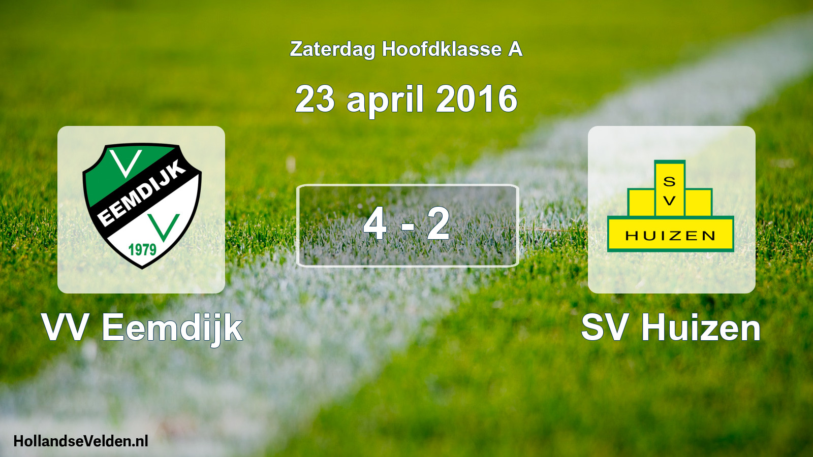 Gespeelde wedstrijd: VV Eemdijk - SV Huizen 4 - 2 (23 april 2016)