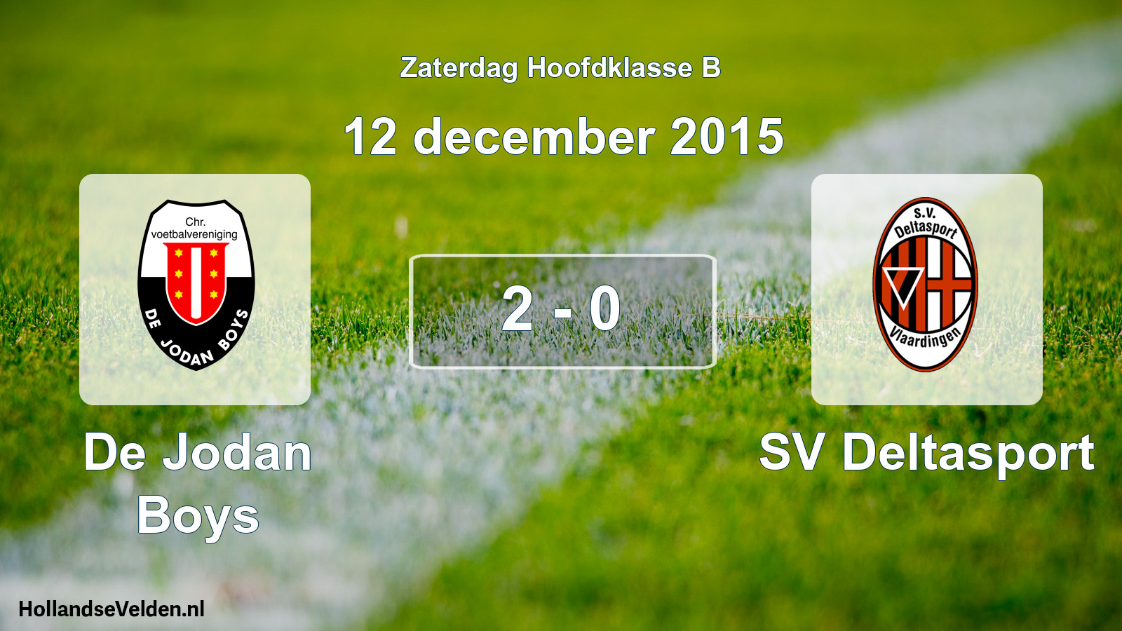 Gespeelde wedstrijd: De Jodan Boys - SV Deltasport 2 - 0 (12 december 2015)