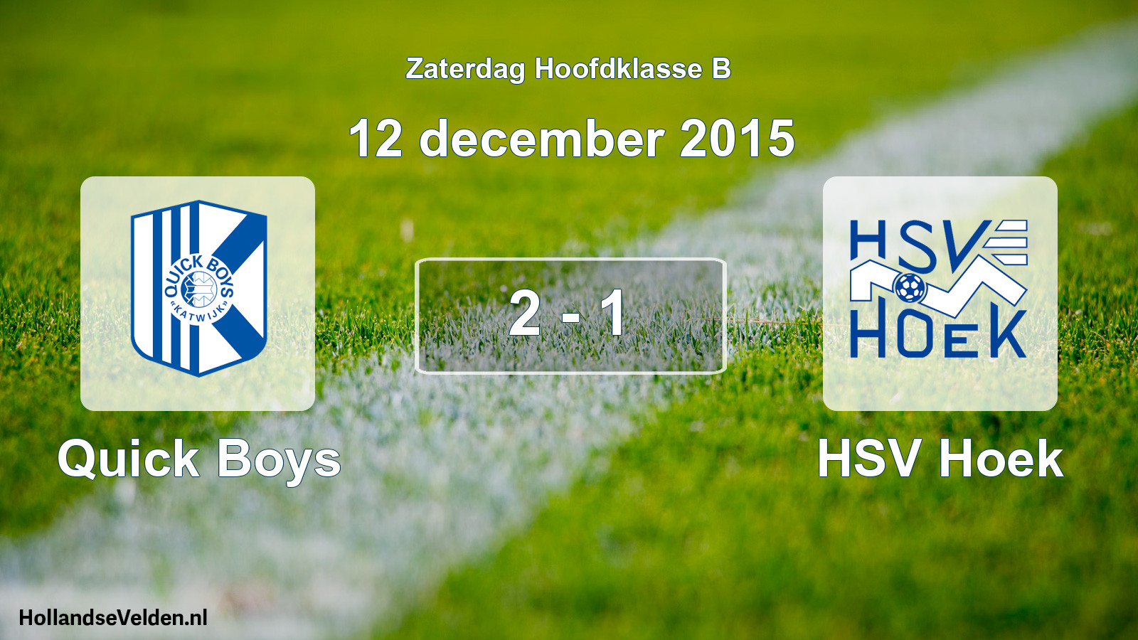 Gespeelde wedstrijd: Quick Boys - HSV Hoek 2 - 1 (12 december 2015)