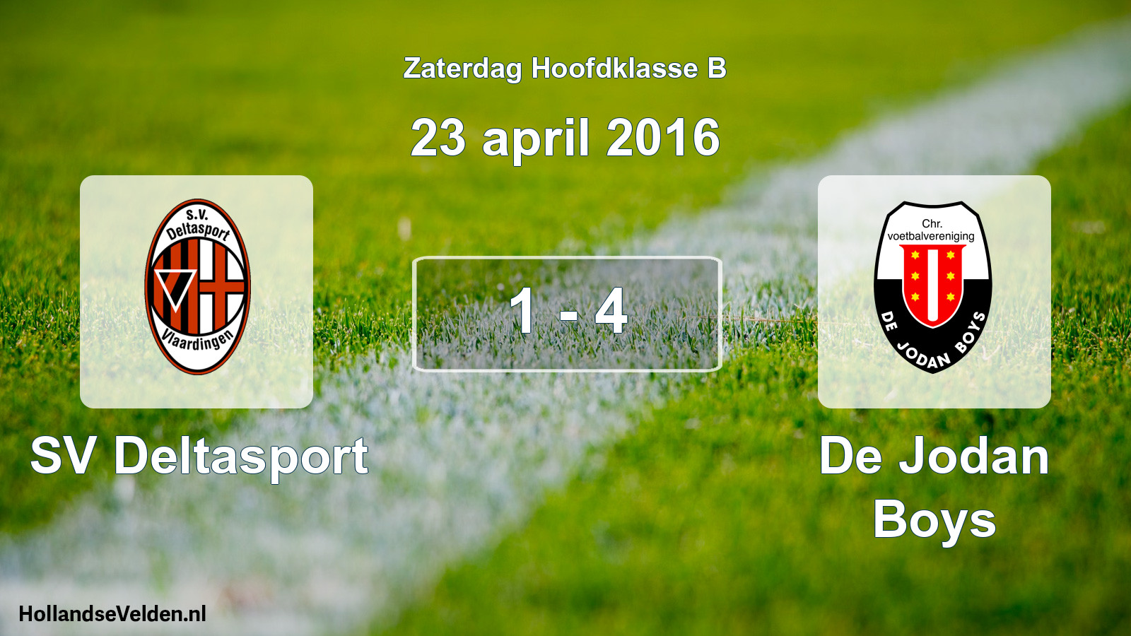 Gespeelde wedstrijd: SV Deltasport - De Jodan Boys 1 - 4 (23 april 2016)