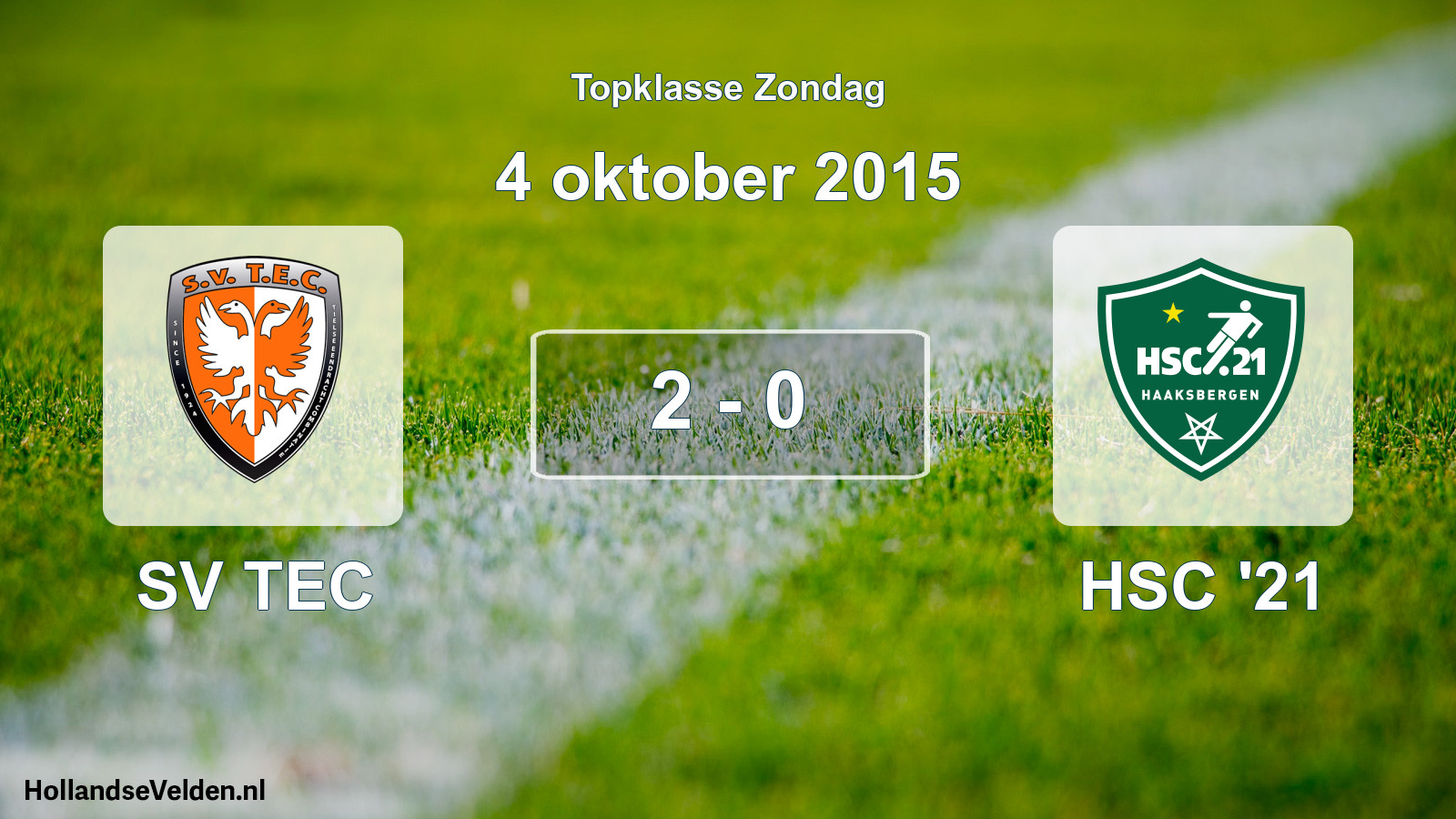 Gespeelde wedstrijd: SV TEC - HSC '21 2 - 0 (4 oktober 2015)