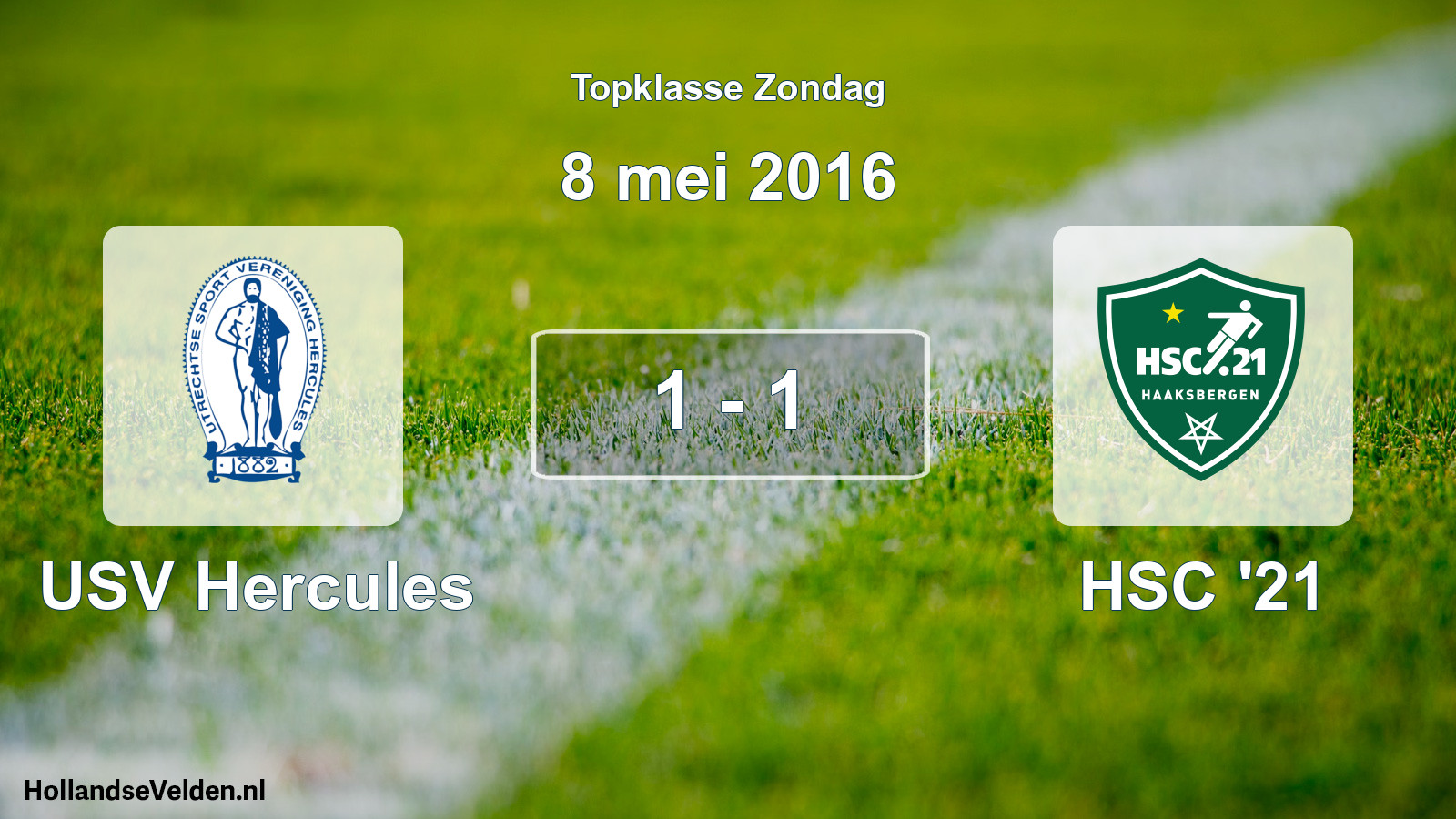 Gespeelde wedstrijd: USV Hercules - HSC '21 1 - 1 (8 mei 2016)