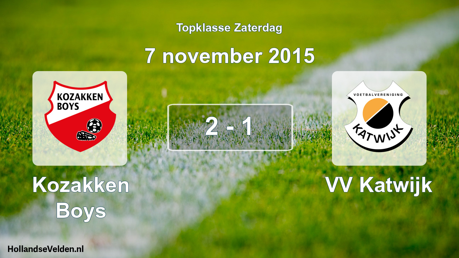 Gespeelde wedstrijd: Kozakken Boys - VV Katwijk 2 - 1 (7 november 2015)