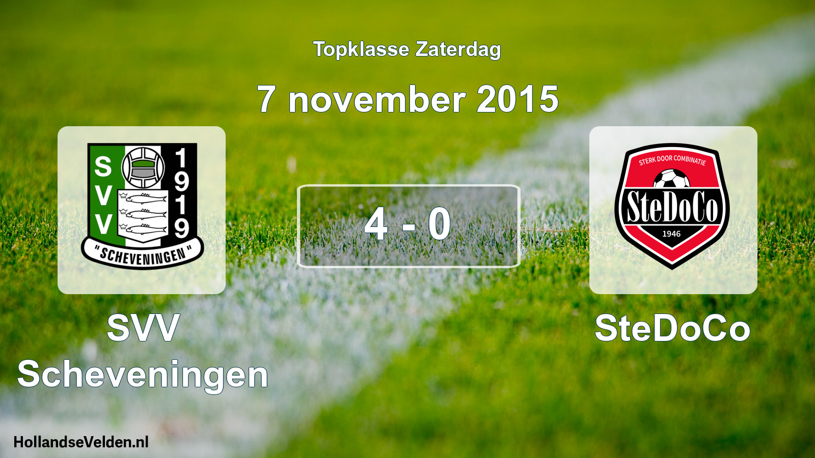 Gespeelde wedstrijd: SVV Scheveningen - SteDoCo 4 - 0 (7 november 2015)