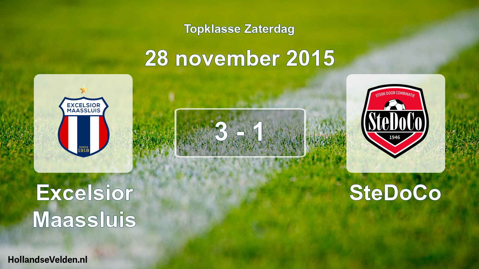 Gespeelde wedstrijd: Excelsior Maassluis - SteDoCo 3 - 1 (28 november 2015)