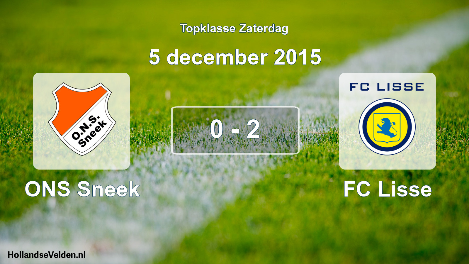 Gespeelde wedstrijd: ONS Sneek - FC Lisse 0 - 2 (5 december 2015)