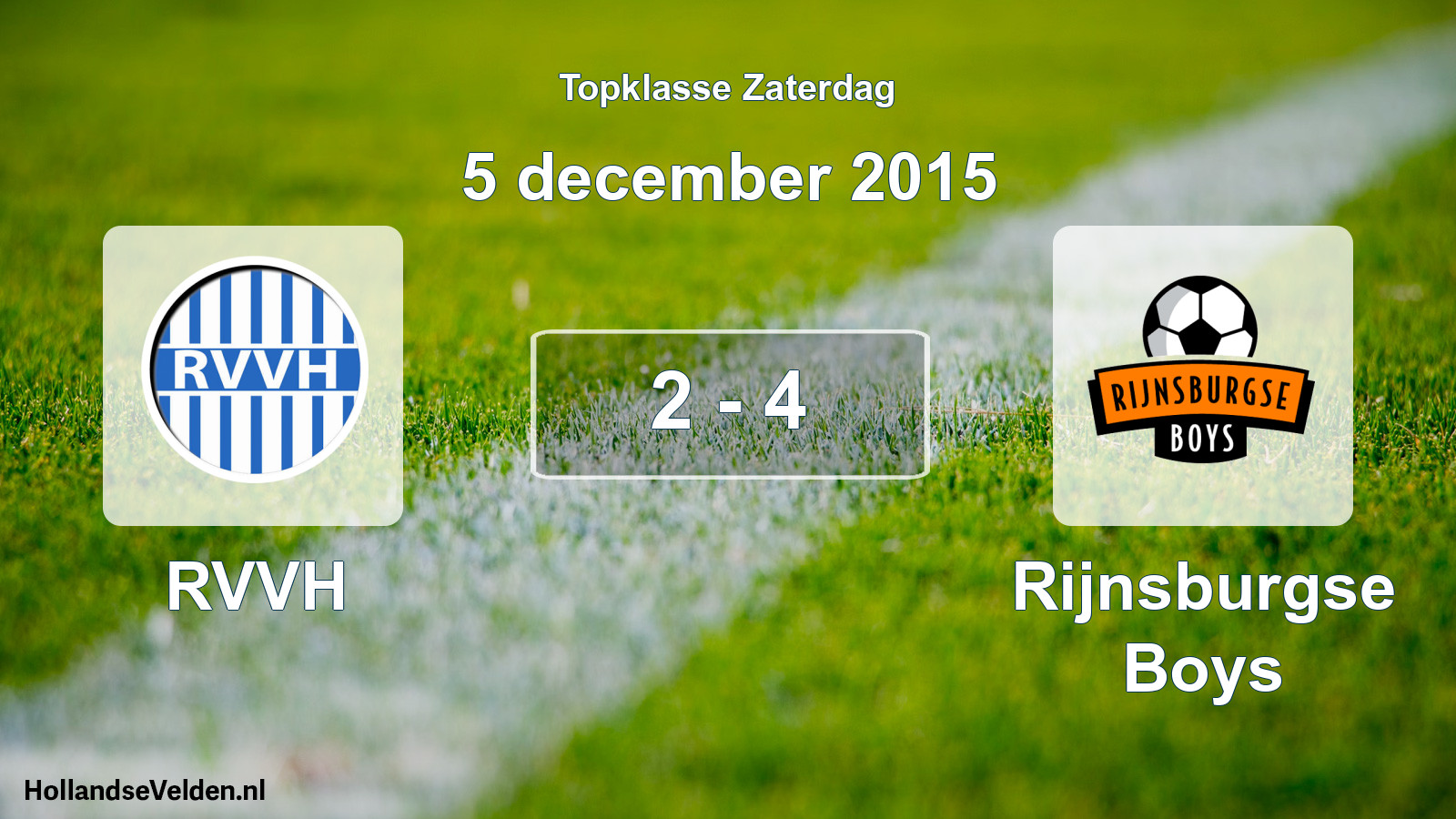 Gespeelde wedstrijd: RVVH - Rijnsburgse Boys 2 - 4 (5 december 2015)