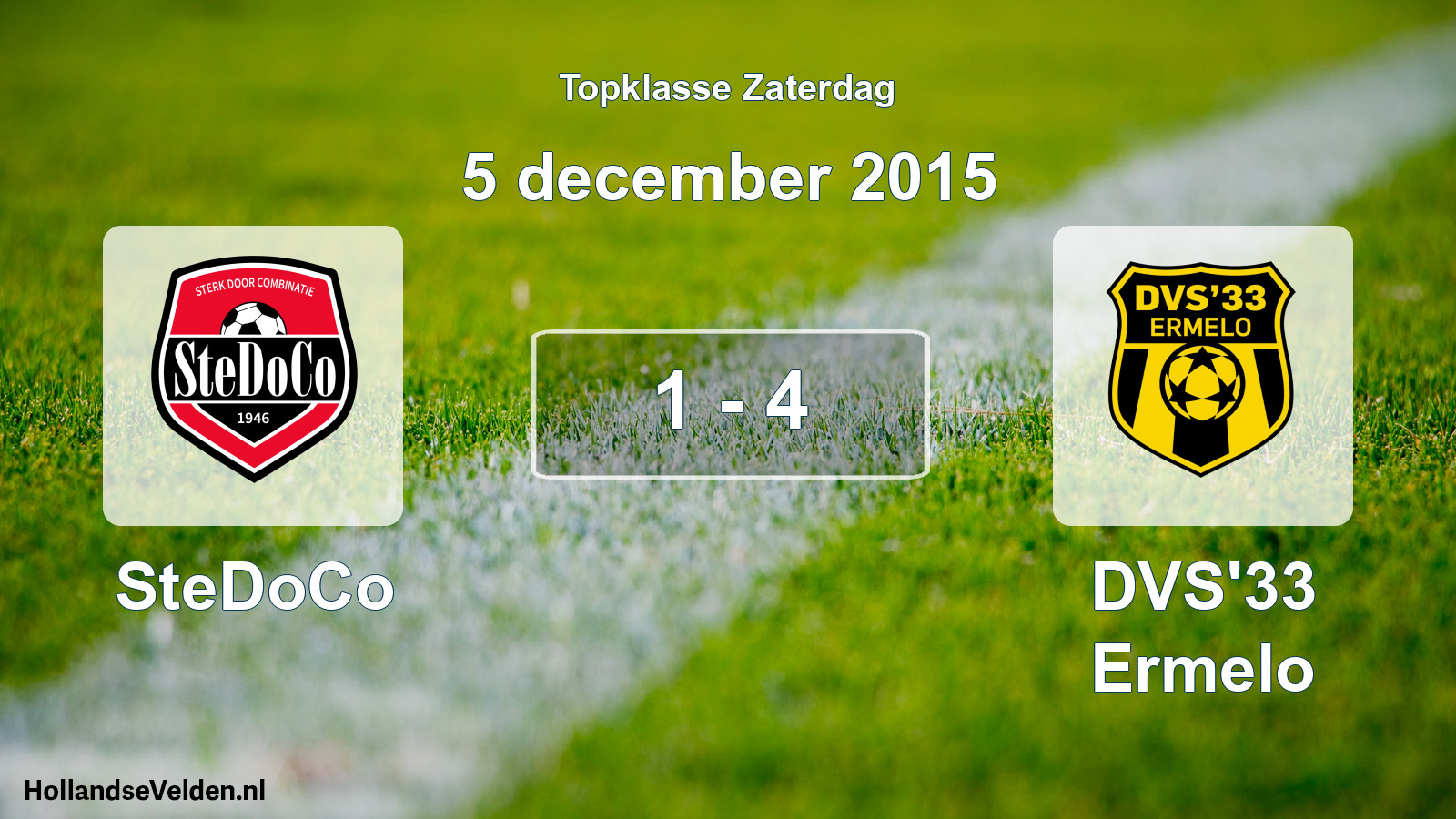 Gespeelde wedstrijd: SteDoCo - DVS'33 Ermelo 1 - 4 (5 december 2015)