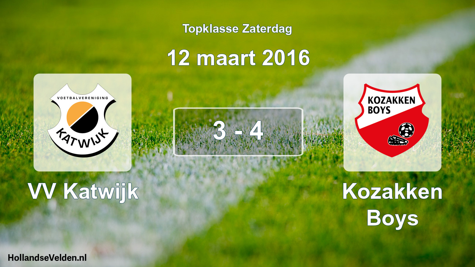Gespeelde wedstrijd: VV Katwijk - Kozakken Boys 3 - 4 (12 maart 2016)