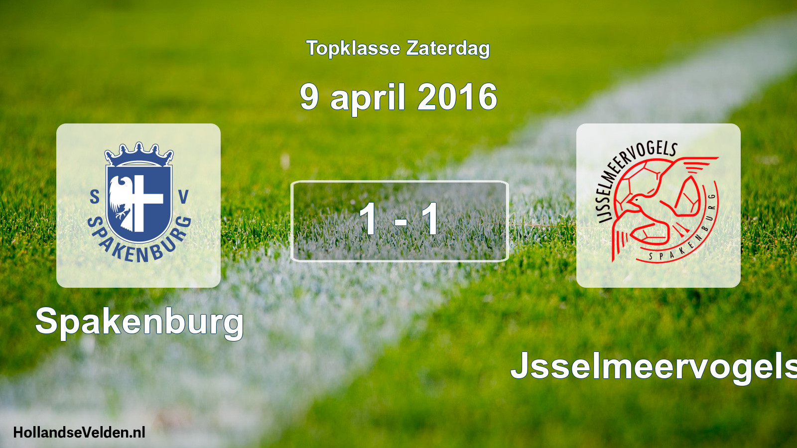 Gespeelde wedstrijd: Spakenburg - IJsselmeervogels 1 - 1 (9 april 2016)