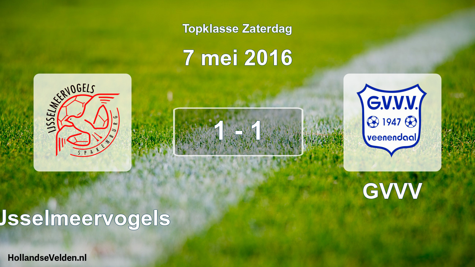 Gespeelde wedstrijd: IJsselmeervogels - GVVV 1 - 1 (7 mei 2016)