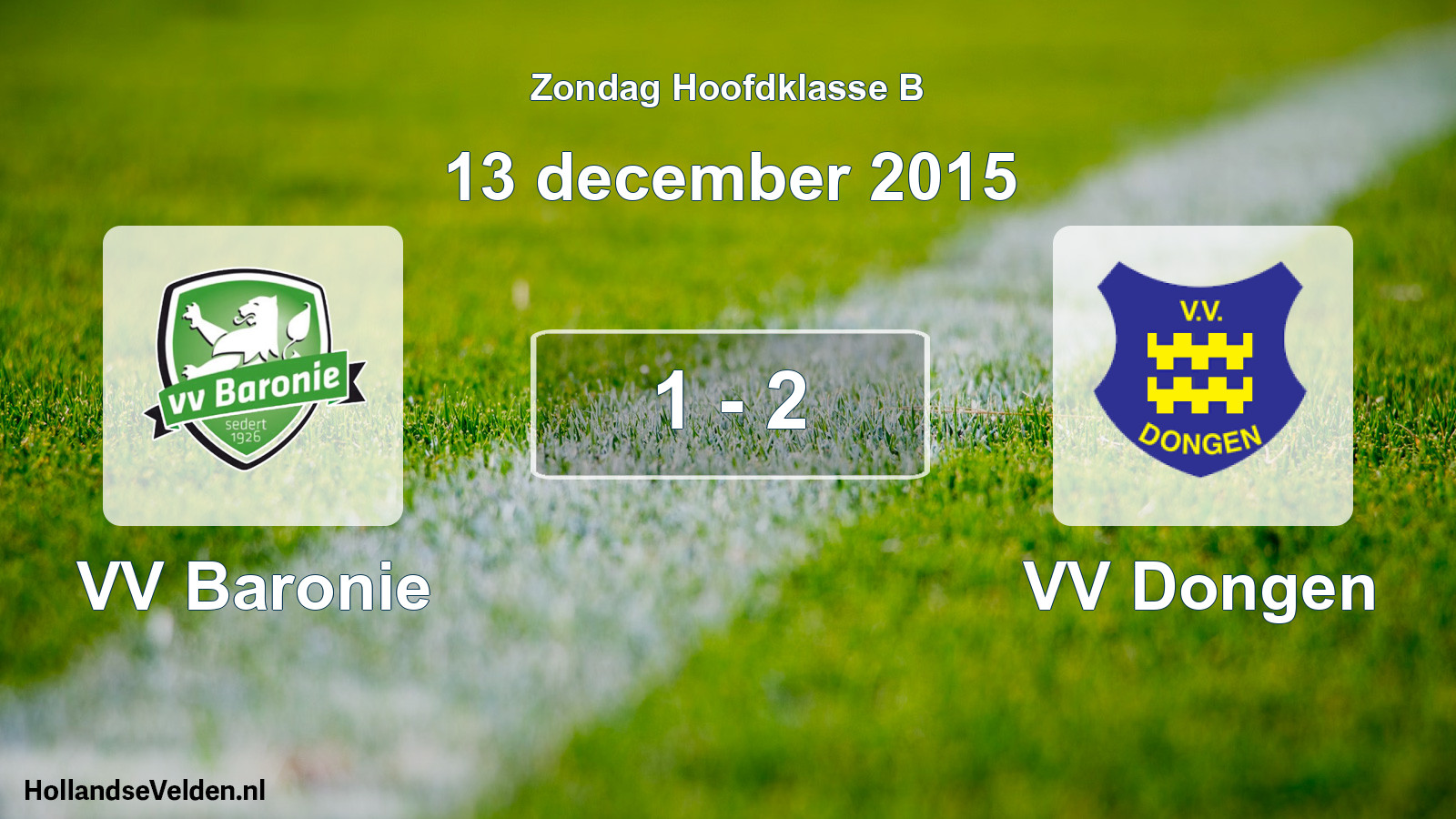 Gespeelde wedstrijd: VV Baronie - VV Dongen 1 - 2 (13 december 2015)