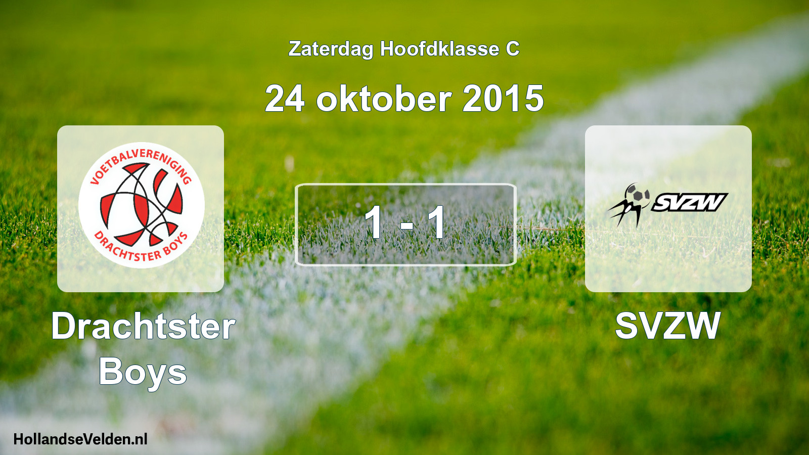 Gespeelde wedstrijd: Drachtster Boys - SVZW 1 - 1 (24 oktober 2015)