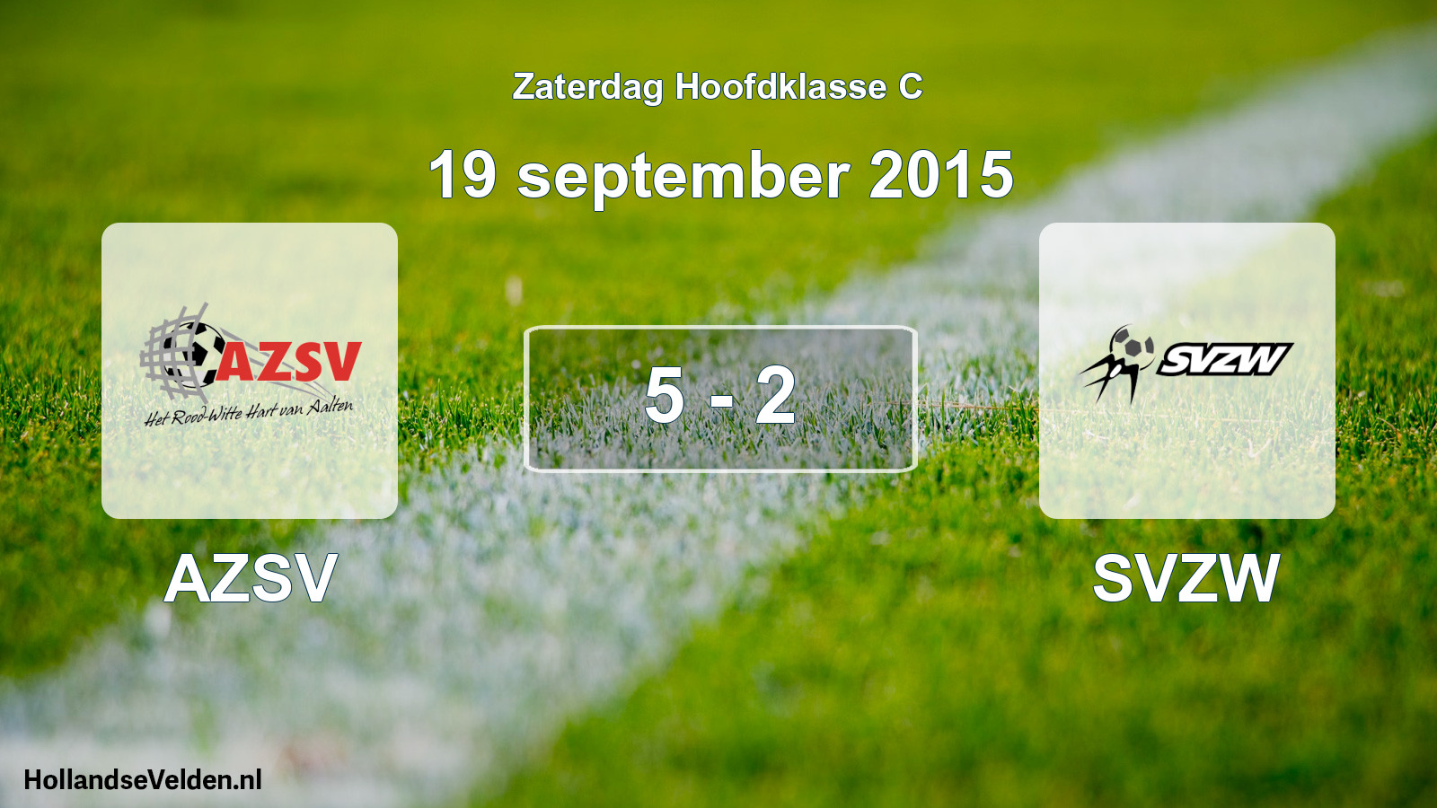Gespeelde wedstrijd: AZSV - SVZW 5 - 2 (19 september 2015)