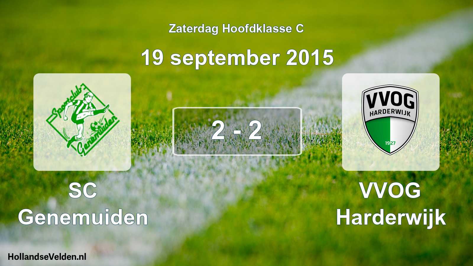 Gespeelde wedstrijd: SC Genemuiden - VVOG Harderwijk 2 - 2 (19 september 2015)