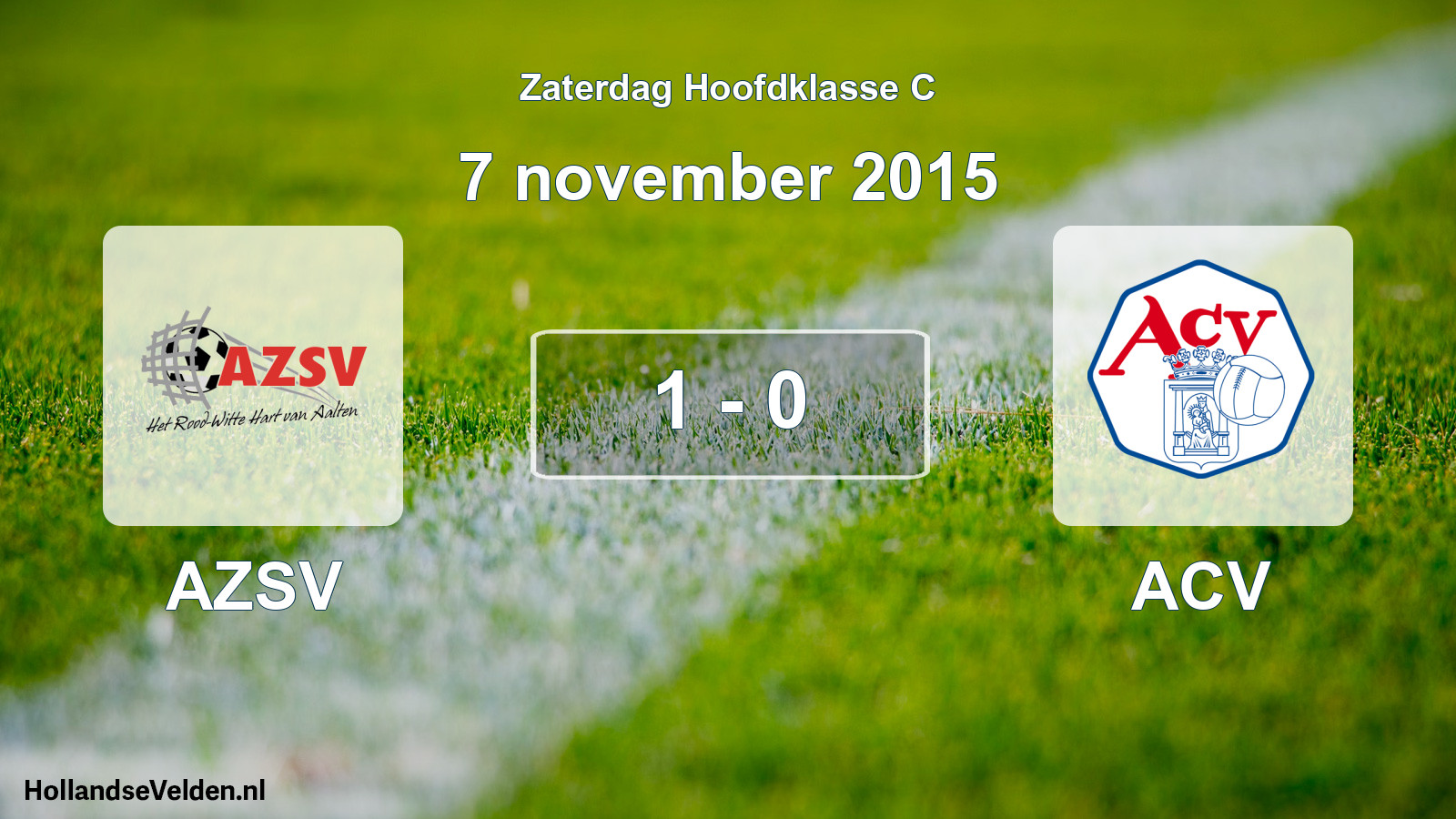 Gespeelde wedstrijd: AZSV - ACV 1 - 0 (7 november 2015)