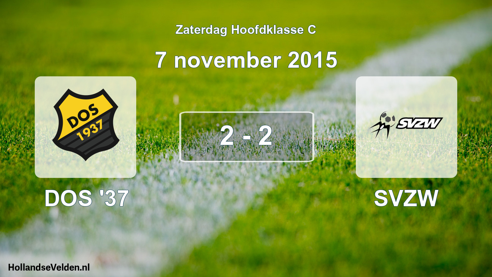 Gespeelde wedstrijd: DOS '37 - SVZW 2 - 2 (7 november 2015)