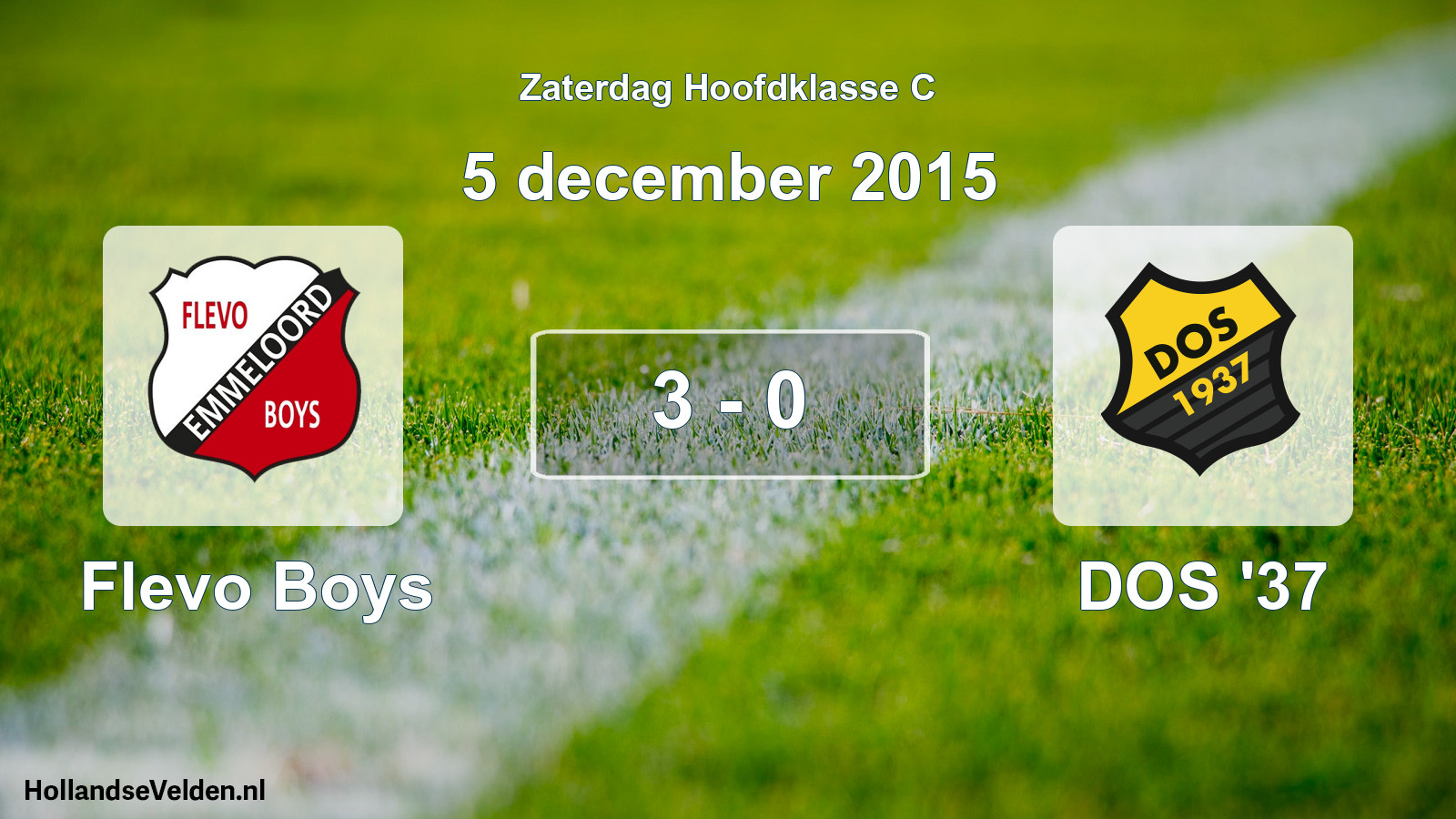Gespeelde wedstrijd: Flevo Boys - DOS '37 3 - 0 (5 december 2015)