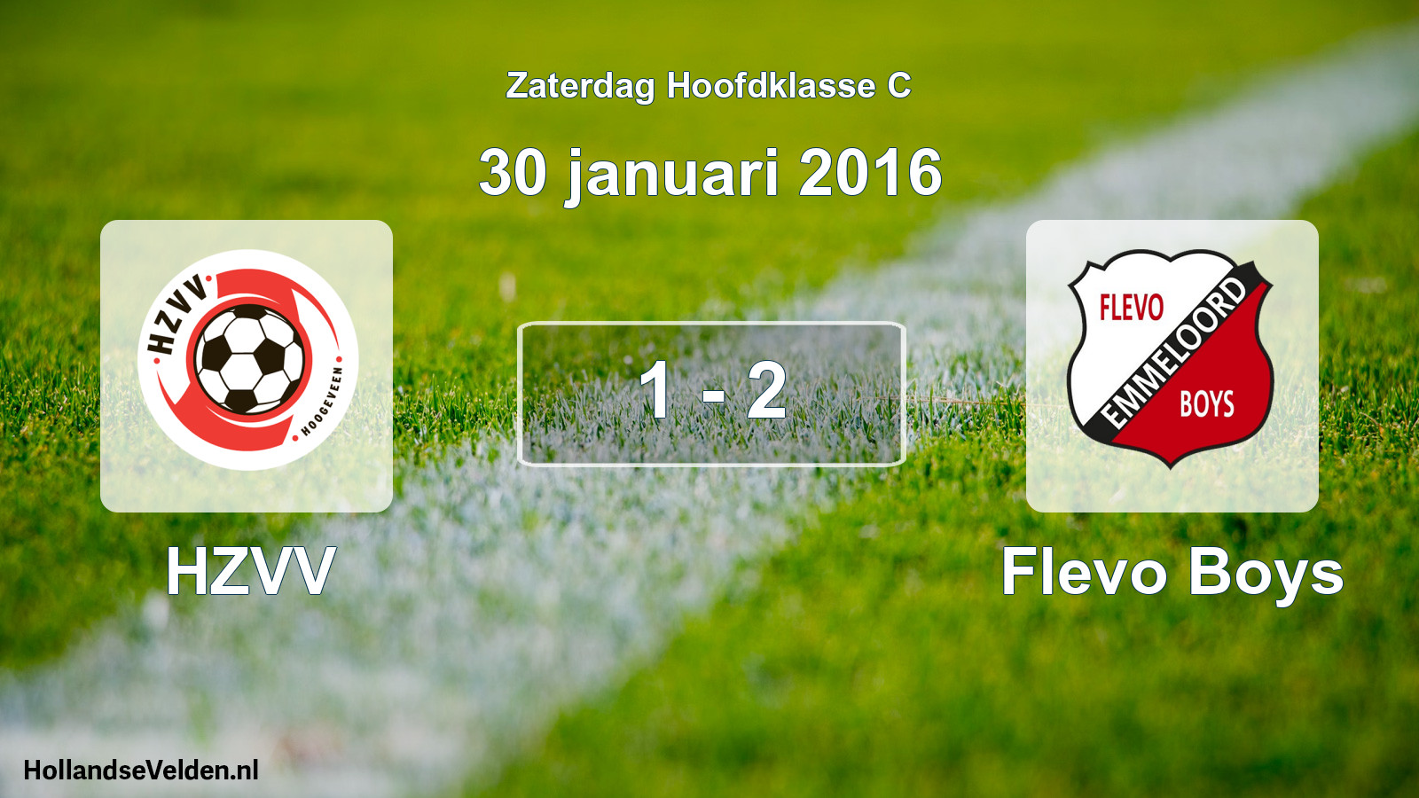 Gespeelde wedstrijd: HZVV - Flevo Boys 1 - 2 (30 januari 2016)