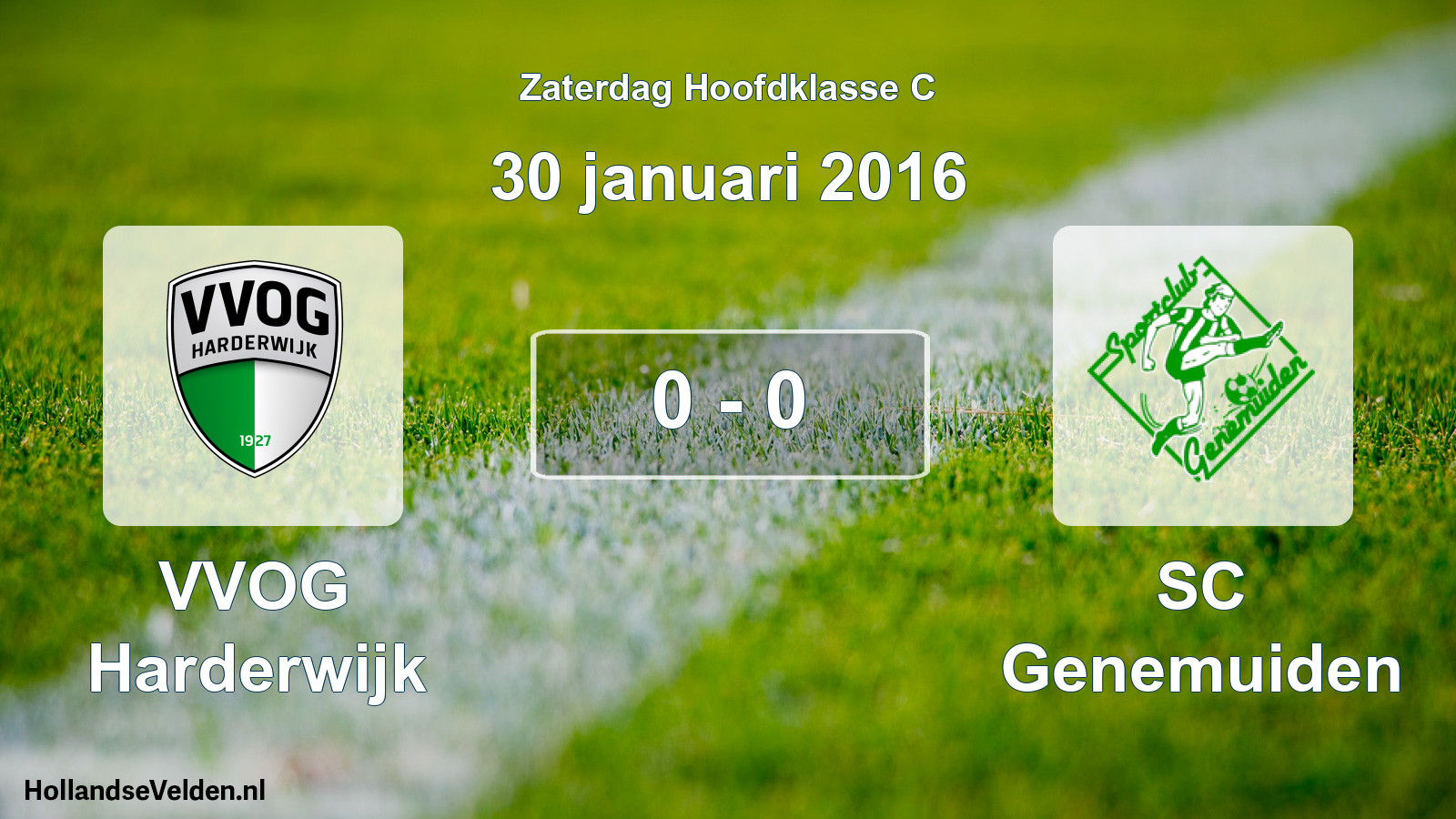 Gespeelde wedstrijd: VVOG Harderwijk - SC Genemuiden 0 - 0 (30 januari 2016)