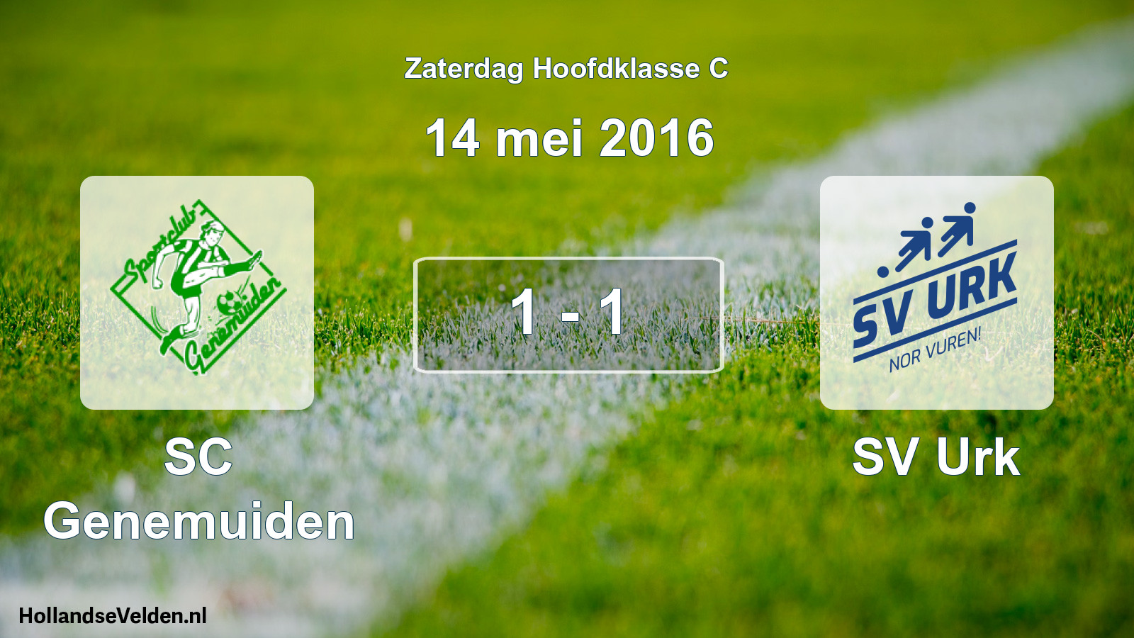 Gespeelde wedstrijd: SC Genemuiden - SV Urk 1 - 1 (14 mei 2016)