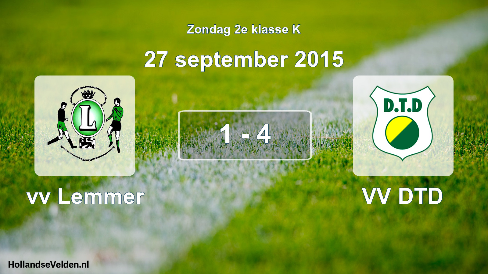 Gespeelde wedstrijd: vv Lemmer - VV DTD 1 - 4 (27 september 2015)
