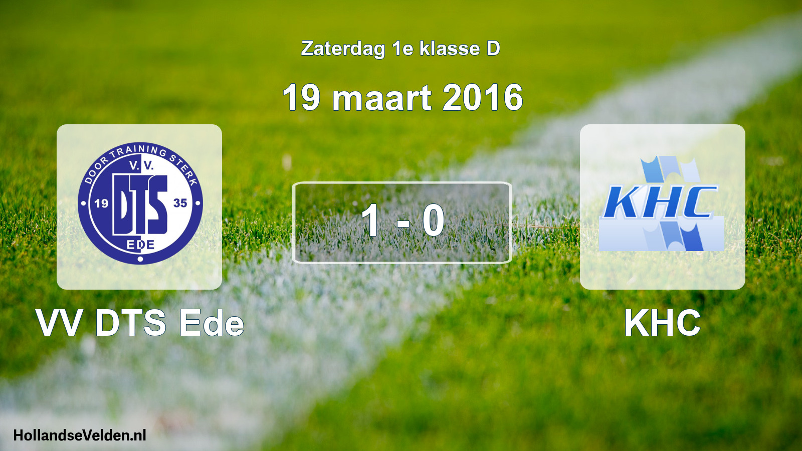 Gespeelde wedstrijd: VV DTS Ede - KHC 1 - 0 (19 maart 2016)