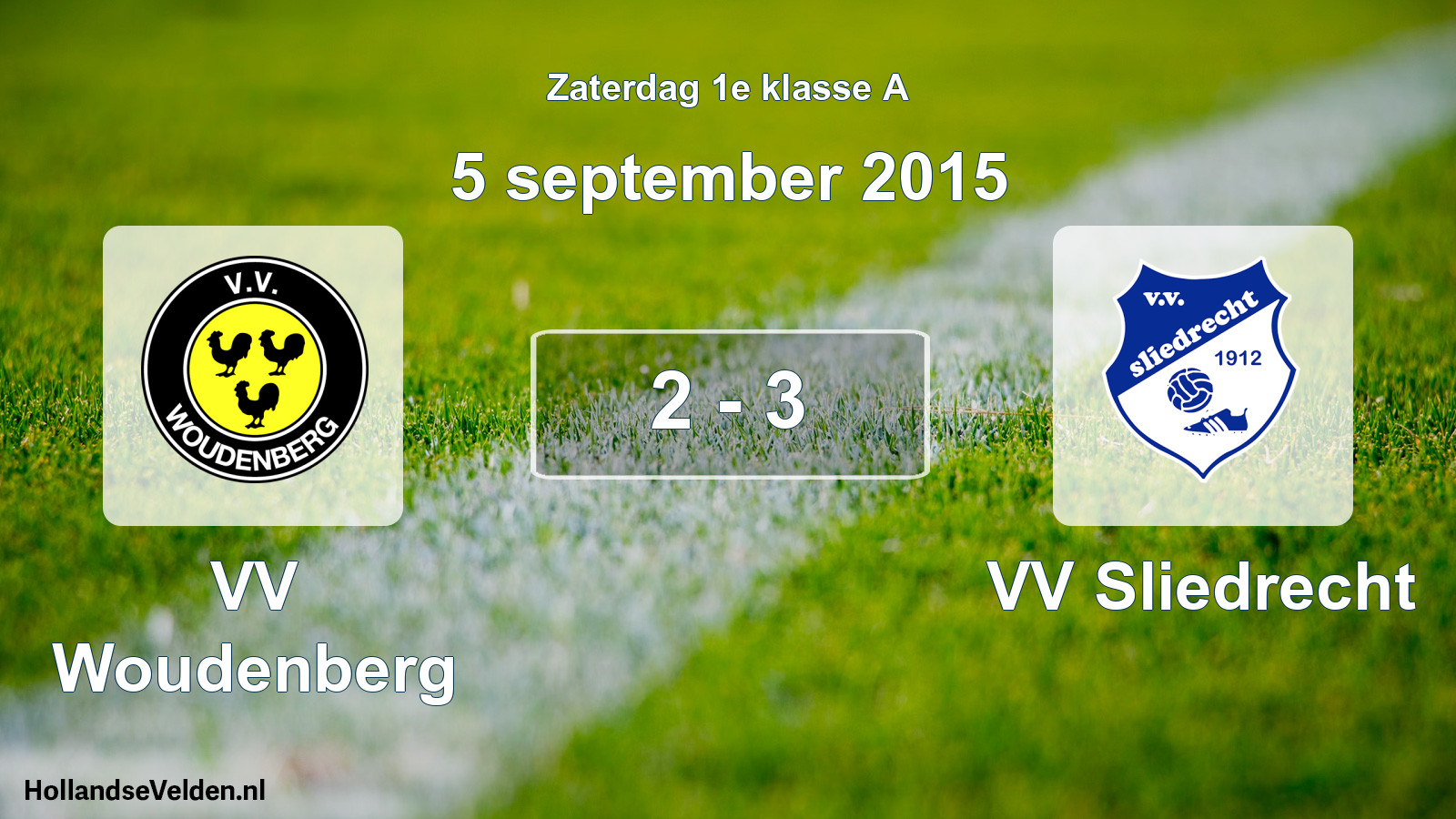 Gespeelde wedstrijd: VV Woudenberg - VV Sliedrecht 2 - 3 (5 september 2015)