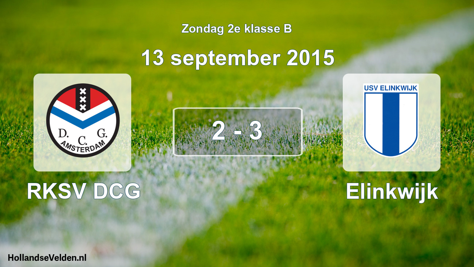 Gespeelde wedstrijd: RKSV DCG - Elinkwijk 2 - 3 (13 september 2015)