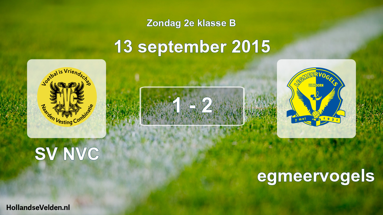Gespeelde wedstrijd: SV NVC - Legmeervogels 1 - 2 (13 september 2015)
