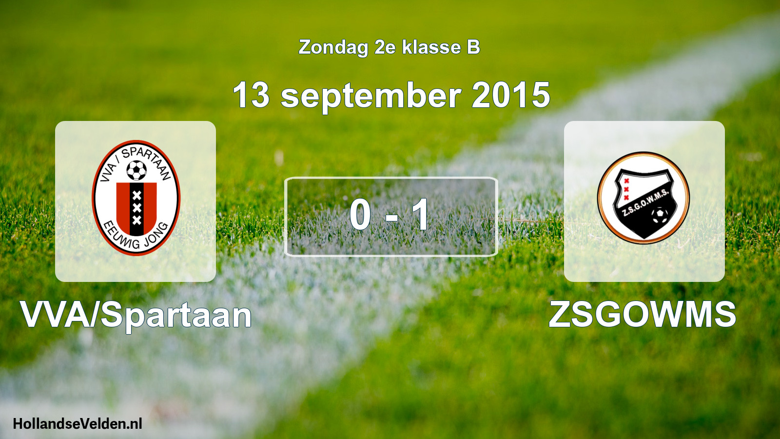 Gespeelde wedstrijd: VVA/Spartaan - ZSGOWMS 0 - 1 (13 september 2015)
