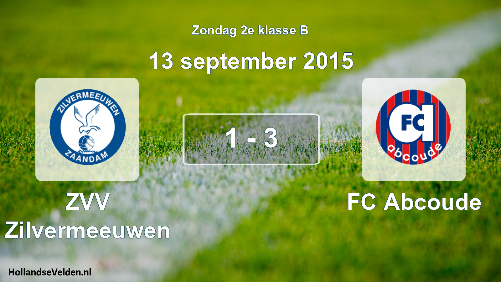 Gespeelde wedstrijd: ZVV Zilvermeeuwen - FC Abcoude 1 - 3 (13 september 2015)