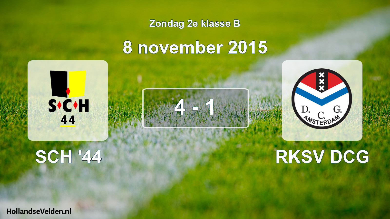 Gespeelde wedstrijd: SCH '44 - RKSV DCG 4 - 1 (8 november 2015)