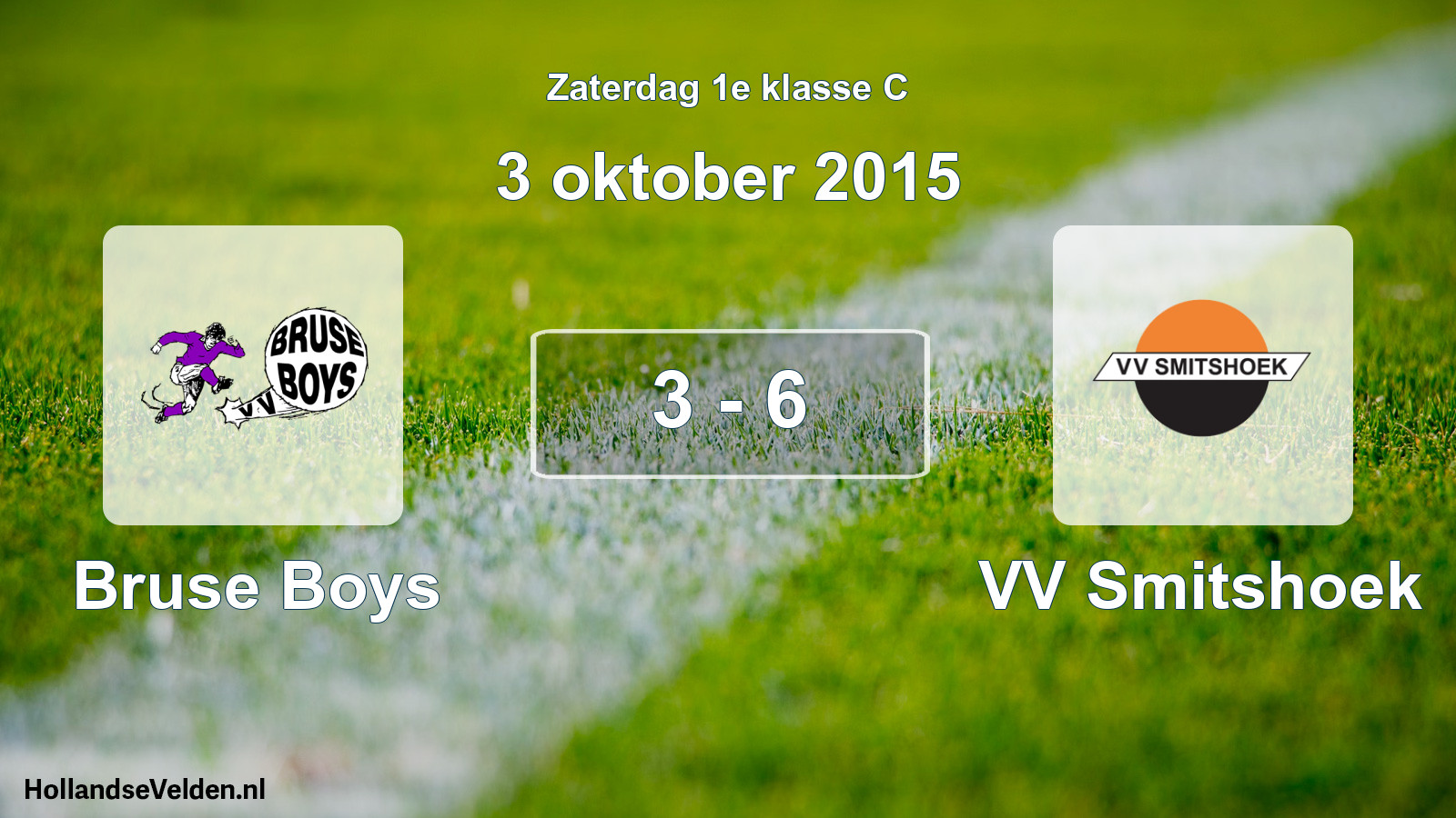 Gespeelde wedstrijd: Bruse Boys - VV Smitshoek 3 - 6 (3 oktober 2015)