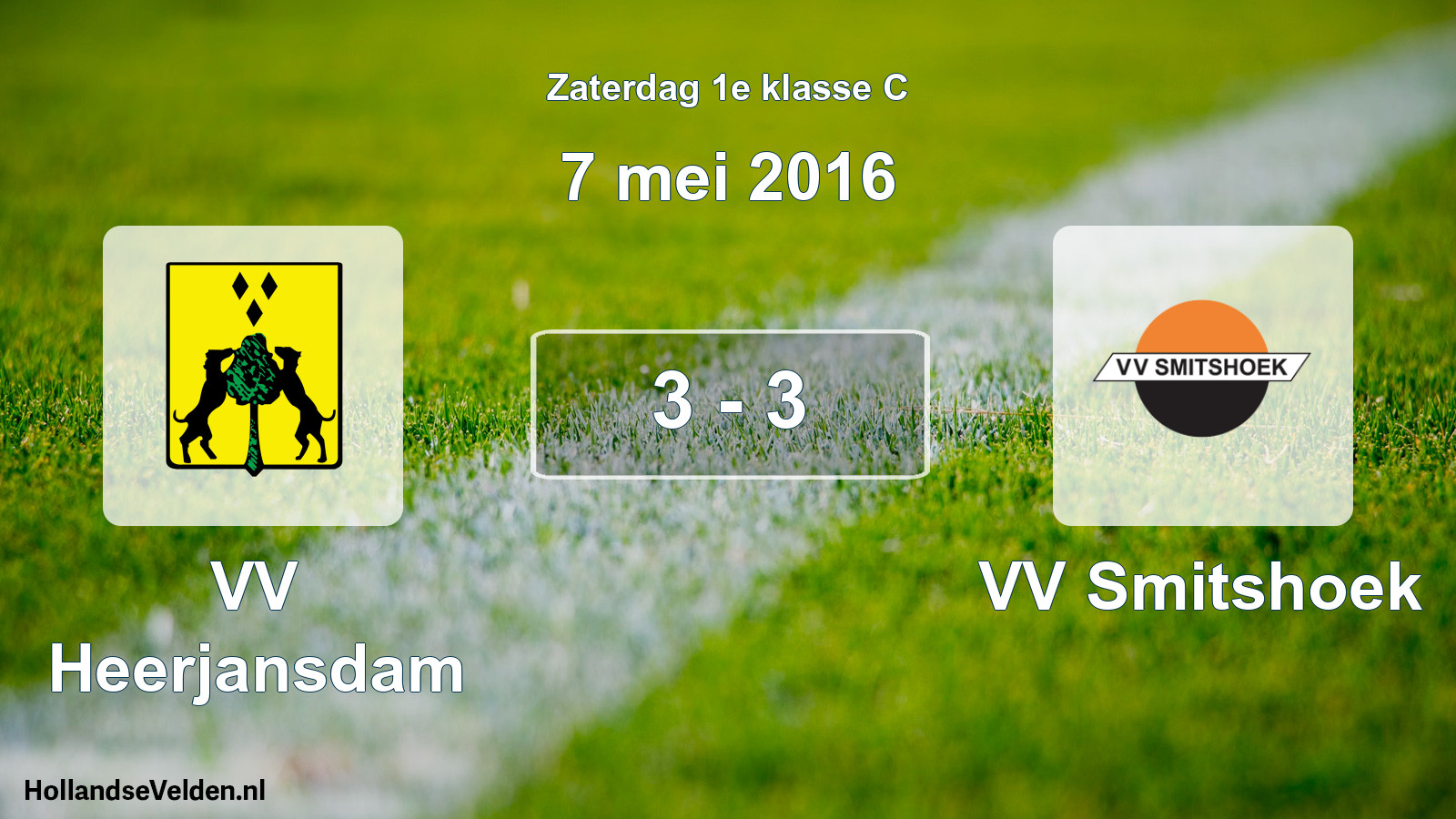 Gespeelde wedstrijd: VV Heerjansdam - VV Smitshoek 3 - 3 (7 mei 2016)