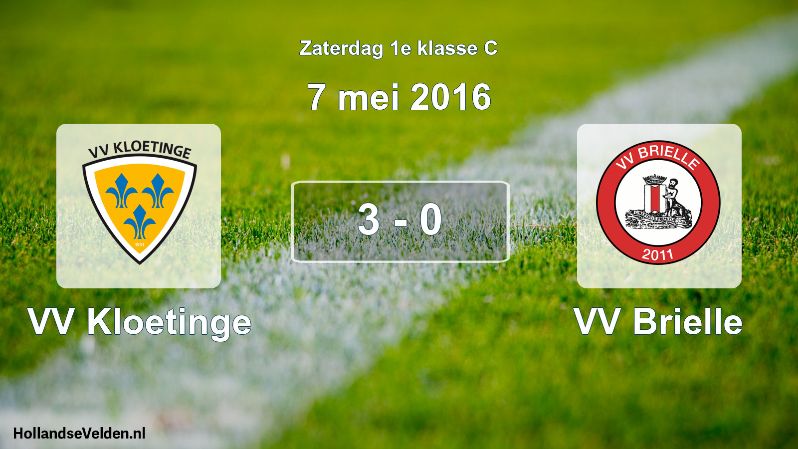 Gespeelde wedstrijd: VV Kloetinge - VV Brielle 3 - 0 (7 mei 2016)