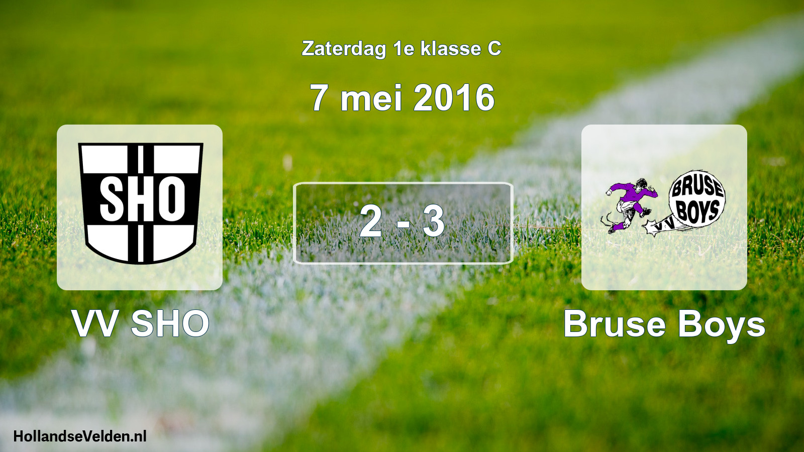 Gespeelde wedstrijd: VV SHO - Bruse Boys 2 - 3 (7 mei 2016)